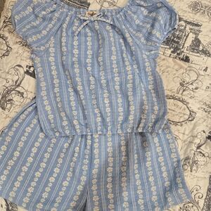 Blue Floral Kids Matching Set